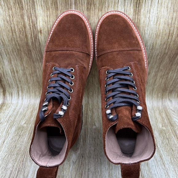 Taylor Stitch Moto Boot Men's Size 9 Snuff Suede Brown Vibram Cap Toe Boots - Picture 6 of 9